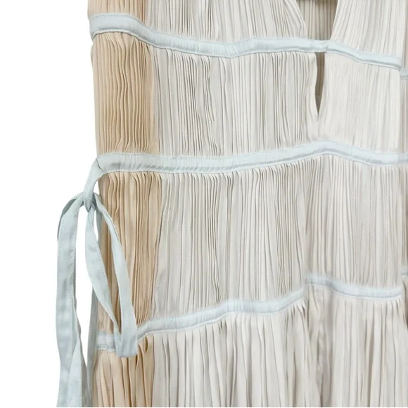 NWT Ulla Johnson Valeria Opal Plisse Satin Pleated Dress Gown Size 10 - Picture 7 of 13